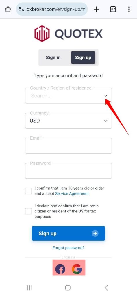 Choose Your Country Region